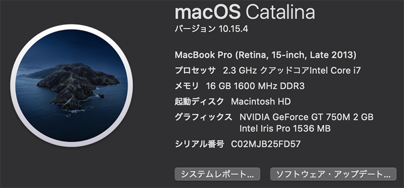 macOS 10.15.4が，10.15.5にアップデートできない