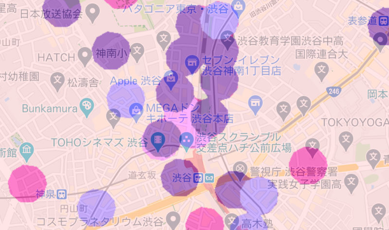 Shibuya 5G area map