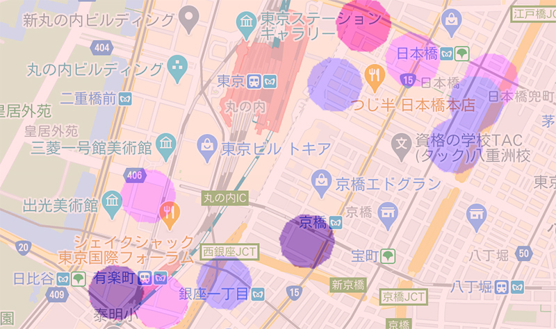 Tokyo station 5G area map