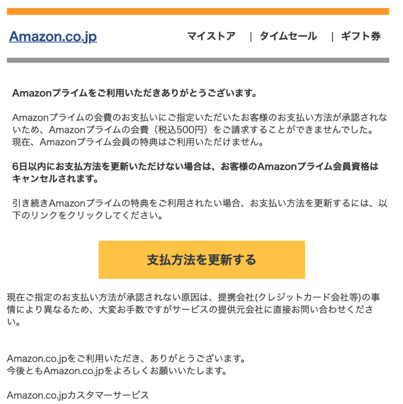 Amazon phishing mail