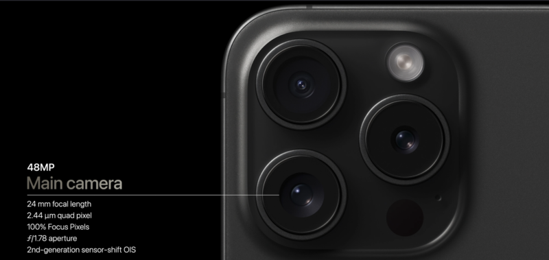 48MP Main camera 24mm focal length
