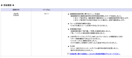 Lumix DC-S9 FW update ver1.1
