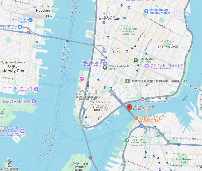 NYC Brooklyn Bridge map
